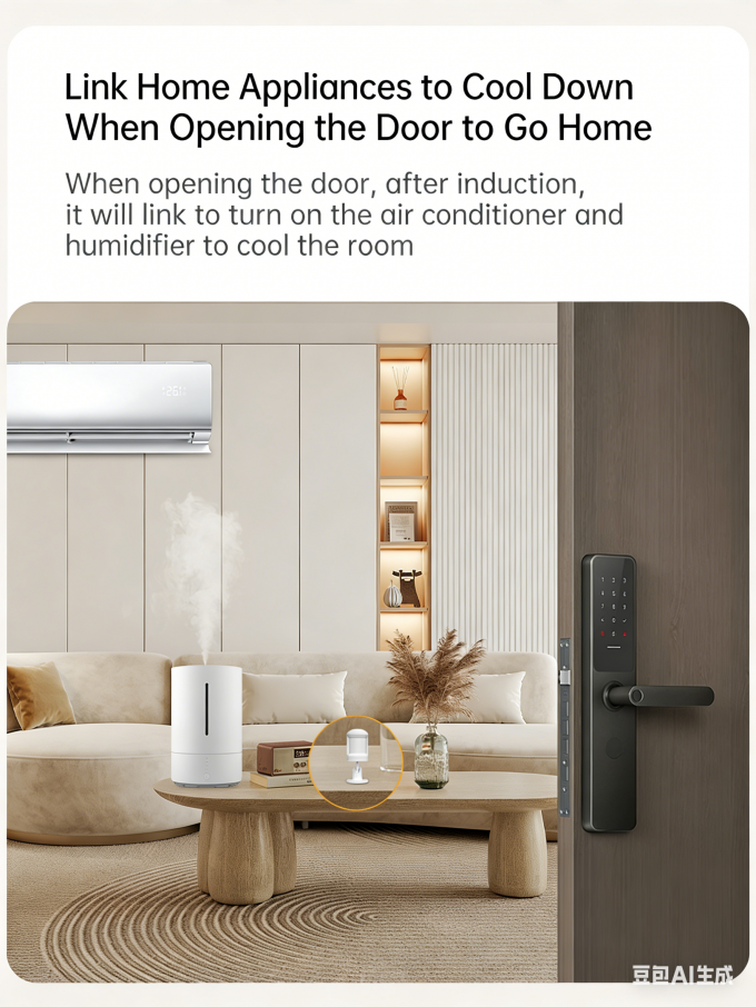 Motion sensor installation diagram showing 150Â° coverage area